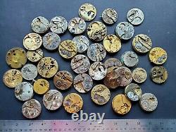 1000s of Pocket Watch Mechanisms Movements Dials Gears Cases for Parts or Repair