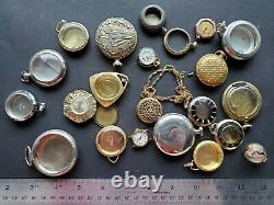 1000s of Pocket Watch Mechanisms Movements Dials Gears Cases for Parts or Repair