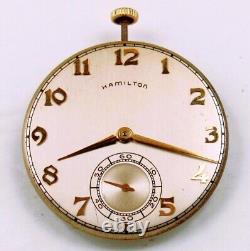 10s Hamilton 17 Jewels Model 917 Open Face Pocket Watch Movement, Great Runner