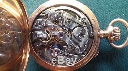 14k gold Split second chronograph pocket watch high grade swiss (DCR) movement