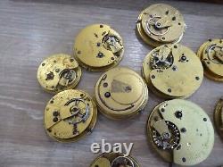 15 Antique Gents Fusee Pocket Watch Movements