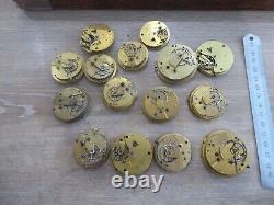 15 Antique Gents Fusee Pocket Watch Movements