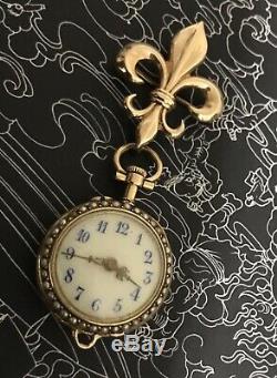 18 k solid gold Leroy and Fils art nouveau pocket watch movement working! Patek