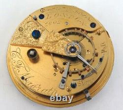 1800s C MAGRATH, LONDON DIAMOND END STONE LEVER FUSEE POCKET WATCH MOVEMENT