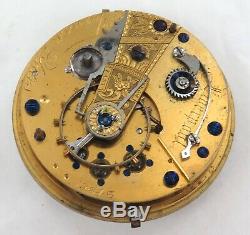 1800s THOMAS YATES, LIVERPOOL FUSEE POCKET WATCH MOVEMENT