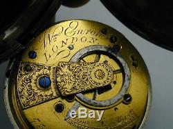 1830 Verge Fusee Silver Hunting Case London Pocket Watch #6