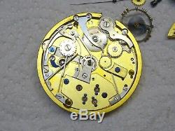 1844 Rare Complication Chrono. Button Wind, Fusee Pocket Watch Movement. Antique