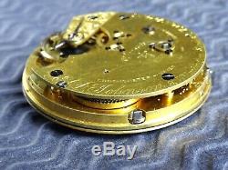 1844 Rare Complication Chrono. Button Wind, Fusee Pocket Watch Movement. Antique