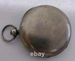 1860's Joseph H Johnson Pocket Watch Solid Silver 51mm Case Movement 6756