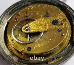 1860's Joseph H Johnson Pocket Watch Solid Silver 51mm Case Movement 6756