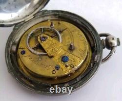 1860's Joseph H Johnson Pocket Watch Solid Silver 51mm Case Movement 6756