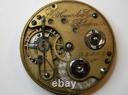 1868 (#32542) E Howard Boston Series IV Size N Pocket Watch Movement Fine Dial