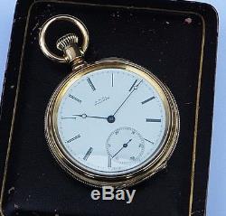 1872 Model Waltham Nice A. W. Co. 18K Gold Case Pocket Watch- Beautiful movement