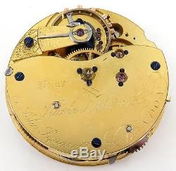 1876 1885 NICOLE, NIELSEN & Co SWEEPING HAND CHRONOGRAPH POCKET WATCH MOVEMENT