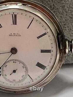 1877 Waltham Pocket Watch 18s Key Movement with Key Wm. Ellery For Repair