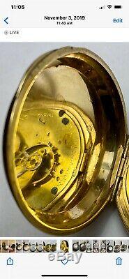 1883 Elgin Gold-Filled Hunter Pocket Watch 18S 7j Movement & two keys-Keeps Time