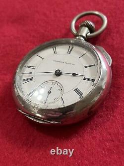 1886 Columbus 18s 15j Rare Removable Movement Pocket Watch Case-Runs Great