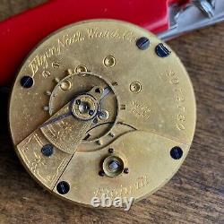 1887 Elgin 18S Grade 97 7 Jewels Key Wind Hunter Case Pocket Watch Movement Runs
