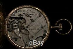 1890 Waltham Antique Pocket Watch Gold case, movement Ser#4356592 needs repair