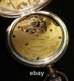 1891 Waltham Coin Silver Pocket Watch Bond Street Movement + Photo 14S NR