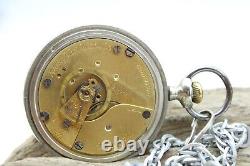1897 Elgin 18s 7j Grade 96 Pocket Watch #6859786 Runs Nickel Case (f4n)
