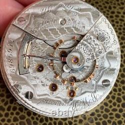 1897 Elgin B. W. Raymond 27 18S 17J Railroad Hunter Pocket Watch Movement Repair