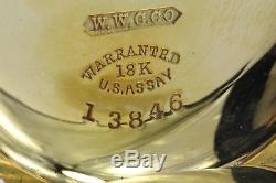 18K Gold Enamel 1883 pocket Watch by Western Watch Case Rockford Movement