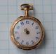 18k Solid Gold Antique Bar Movement Small Swiss Pocket Watch Parts Repair Of