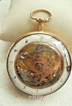 18k Gold Repeater Pocket Watch Fusse Movement Skelton As Is