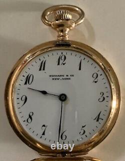 18k Gold Tiffany Pocket Watch With Patek Philippe Wolf Teeth Movement, With Box