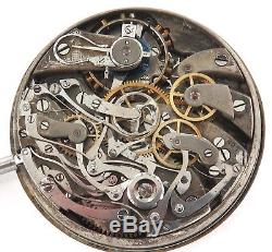 1901 Rare Longines 7j Chronograph Movement. Up Down Dials, Sweep Seconds Hand