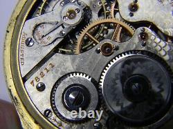 1902 Hamilton 970 21j Gold Settings 16s 10k Gf Pocket Watch Orig Case Repair