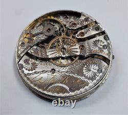 1904 Hampden 17 jewel 16 size Pocket Watch Movement Wm. McKinley runs