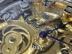 1905 Patek Philippe pocket watch movement custom watch full skeleton engraving