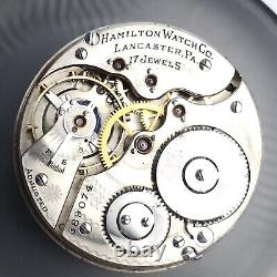 1906 Hamilton Grade 974 16s 17J Model 1 Pocket Watch Movement