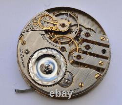 1907 Illinois POCKET WATCH Open Face 16s MOVEMENT Model 5 Grade 185 PARTS REPAIR