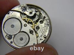 1907 Waltham 0s 15j Extra Fine Ornate Dial Pocket Watch Movement Runs Great