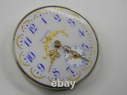 1907 Waltham 0s 15j Extra Fine Ornate Dial Pocket Watch Movement Runs Great