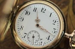 1908s IWC 14K solid gold LADIES pocket watch, cal. 64 movement lovely