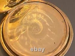 1909 Elgin Fancy Dial Grade 310 12s 7J Model 2 Hunting Pocket Watch Golf Filled