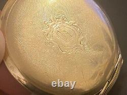 1909 Elgin Fancy Dial Grade 310 12s 7J Model 2 Hunting Pocket Watch Golf Filled