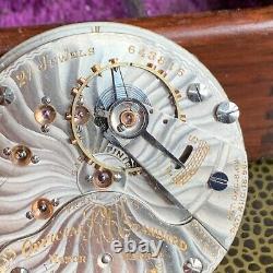 1910 Ball Grade 999A 18S 21 Jewels Railroad Pocket Watch Movement Parts Repair