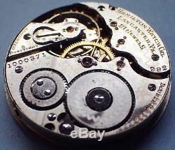 1911 Antique Hamilton 16s 21j 992 Railroad Pocket Watch Movement For Parts