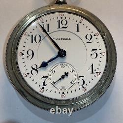 1911 Waltham Vanguard 23 Jewel 18s Railroad Pocket Watch Mint Dial Runs Great