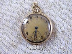 1915 Waltham 15j 14k Gold Sapphire Movement Pocket Watch Dubois Case
