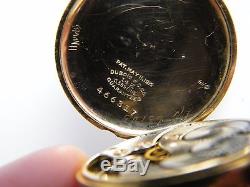 1915 Waltham 15j 14k Gold Sapphire Movement Pocket Watch Dubois Case
