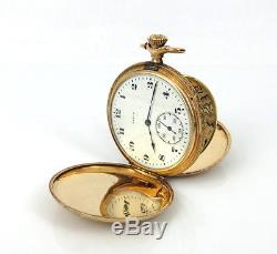 1920s Elgin Fancy Carved Bird Hunter Case & Movement 14K Gold Pocket Watch
