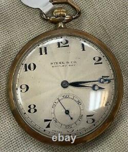 1920s Rolex Pocket Watch. Signed Rolex Movement And Case. Retailer on dial