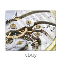 1920s South Bend Pocket Watch Movement Gears 19 Jewels Canvas Wall Art