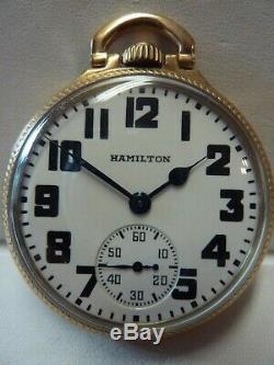 1937 Hamilton TRAFFIC SPECIAL 974 Special Movement Pocket Watch / Original Box